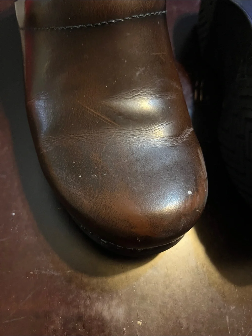 Dansko Brown Leather Slip-On Clogs - Picture 4 of 15